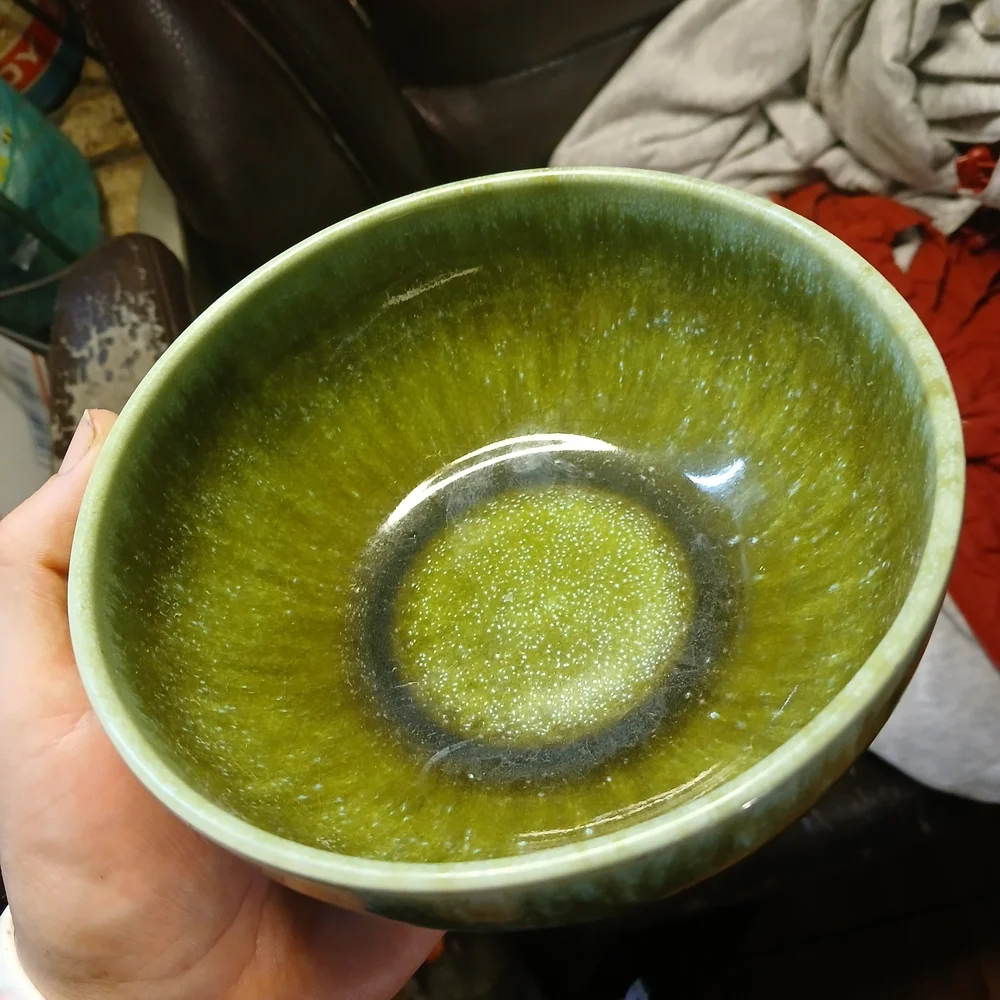 Williams Sonoma Olive Green Ceramic Bowl